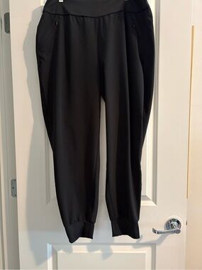 adidas Black Slim Athletic Pants with Zip Pocket
